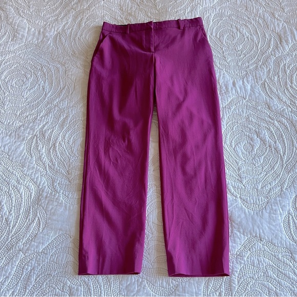 Theory - Treeca 2 Good Wool Crop Suit Pants - Fuschia - Picture 2 of 12
